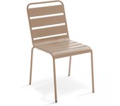 Silla de metal color topo, palavas - oviala