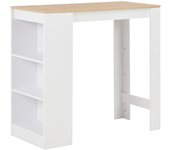 Mesa de bar con estantería blanco 110x50x103 cm