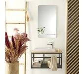 Mueble lavabo wilo lavabo blanco + grifo cromado + espejo