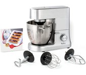 Moulinex masterchef impastatrice planetaria, 6,7 litri, robot da cucina con frusta, sbattitore, gancio impastatore, 1500 w, 8 velocità, qa810d