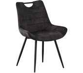 Silla 'nino' de terciopelo gris, dimensiones h84 x l56 x p62.5, ideal para tu cocina o comedor.