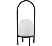 Lámpara led para terraza lindby eleia, negra, metal, batería recargable