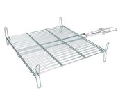Tradineur - parrilla doble para barbacoa de acero zincado, color plata, 50 x 50 cm