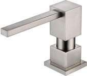 Dispensador de jabón para fregadero de cocina de níquel cepillado, de acero inoxidable empotrado, con recambio de diseño, de metal.