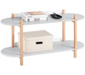 Estantería de almacenamiento de 2 niveles mesa auxiliar pequeña para sala de estar oficina dormitorio hstr01-hg sobuy es