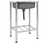 Vidaxl fregadero de camping de un seno acero inoxidable