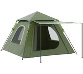 Tienda de campaña outsunny tafetán 210t, fibra de vidrio, metal verde y negro 210x210x150 cm