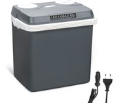 Nevera eléctrica 32 l (gris) mini nevera 230 v y 12 v para autocaravana fría y caliente modo eco