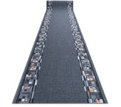 Alfombra de pasillo con refuerzo de goma bombay gris 80cm 80x690 cm
