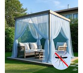 Mosquitera de malla para patio, azul cortina exterior, ligera, ideal para hacer tú mismo (a160 x h213 cm, 2 piezas)