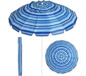 Sombrilla playa 180/200/220cm, sombrilla playa grande con protección uv, ventilación y bolsa de transporte, antiviento plegable, base no incluida