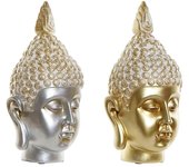 Figura decorativa dkd home decor plateado dorado buda 18 x 18 x 34 cm oriental (2 unidades) 8424001906918 s3019777 dkd home deco