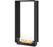 Chimenea de bioetanol 2side 1400 slim vert empotrada con dos fachadas - negro mate, con cristal, quemador de 1,2 l, diseño moderno