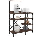 Vidaxl estantería de cocina madera ingeniería metal marrón 90x40x132cm