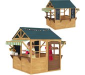 Casita infantil exterior aiyaplay madera de abeto madera natural 173x117x144 cm