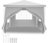 Carpa o cenador carpa de recepción con paneles laterales desmontables grande blanco 3x3m