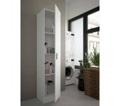 Armario multiusos 1 puerta clearwater, mueble auxiliar, zapatero con baldas, zapatero vertical, 37x37h180 cm, blanco