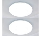 Juego de 2 luces led de techo para baño, 18 w, 3000 k/4000 k/6000 k, modernas, muy finas, resistentes al agua, fáciles de instalar, ø 33 cm.