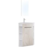 Mueble escritorio nova - versión esquinera - blanco - melamina - suministrado en kit - espejo
