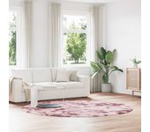 Vidaxl alfombra de pelo largo navarra rosa polvoriento 240x240 cm