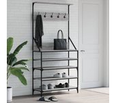Vidaxl perchero con zapatero gris sonoma 90x34x184 cm