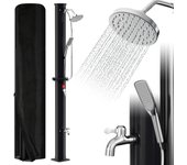 Ducha solar exterior ducha solar de jardín 20l con funda de protección y ducha de mano negra