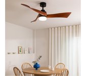 Windlight curve dc - función verano/invierno - ventilador de techo 40w silencioso ø132 cm con luz sin wifi