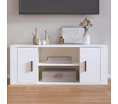 Mueble para tv madera contrachapada blanco 100x35x40 cm