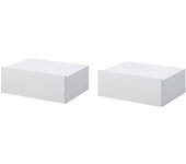 Mesitas de noche flotantes homcom melamina de madera blanco 40x30x15 cm 831-481wt