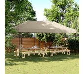 Vidaxl tienda de fiesta plegable pop-up taupe 580x292x315 cm
