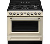 Cocina gas y eléctrica smeg tr90gmp 90cm crema 5 fuegos