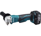 Taladro angular 18 v li-ion 5 ah ø 10 mm con llave makita - 2 baterías, cargador, maletín - dda350rtj