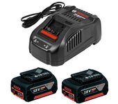 2 baterías gba 18v 5.0ah + cargador gal 1880 cv bosch - 1600a00b8j