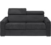 Sofá cama de 3 plazas de apertura rápida de pana gris - cama de 140 cm - colchón de 18 cm - vizir