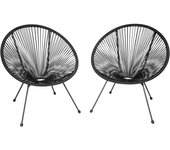Tectake sillas de jardín diseño retro, estilo acapulco