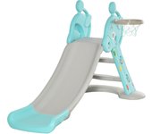 Tobogán para niños homcom azul gris 147x82x85,5 cm hdpe y pp