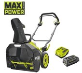Soplador de nieve eléctrico 36v brushless ryobi - 45 cm - despeje 25 cm - expulsión máx 8m - 1 batería de litio+ 36v 4,0 ah y 1 cargador rápido