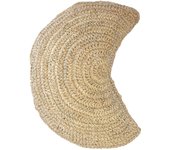 Cojín infantil de rafia natural con forma de luna 45x30cm