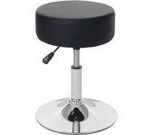 Taburete versátil con asiento giratorio y regulable en altura ø 35 cm en sintético negro 04_0005332