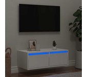 Vidaxl mueble de tv con luces led blanco 75x35,5x25 cm