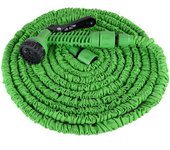 Juego de boquillas para manguera de jardín, manguera telescópica de 3 pliegues, pistola de agua para lavado de coches (verde, 37,5 m)