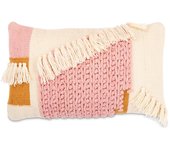 Cojín rectangular estilo boho bali en lana funda + relleno - geraldine