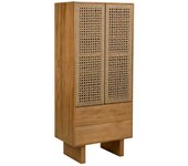 Armario de madera y cuerda trenzada marrón 75x45x170