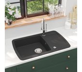 Vidaxl fregadero de cocina de un seno de granito