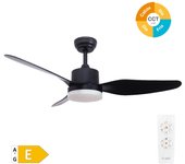 Ventilador de techo de 3 aspas con luz ø116cm negro motor ac