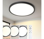 Zmh lámpara de techo led minimalista negra de 15 w para baño y pasillo (18 cm)