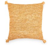 Cojín cuadrado estilo boho bali en hoja de rafia funda + relleno - carol