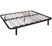 Somier 105x190 cm multiláminas con reguladores lumbares, firmeza adaptable, tubo 40x30 mm y laminas de haya natural (con 4 patas)
