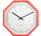 Fisura – reloj de pared original octogonal coral. reloj de cocina moderno. reloj de pared neón. 30 centímetros de diámetro. abs y cristal. 1 pila aa.