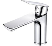 Grifo de lavabo monomando en latón cromado - mezclador antihuellas, instalación fácil y ahorro de agua, diseño moderno para baño